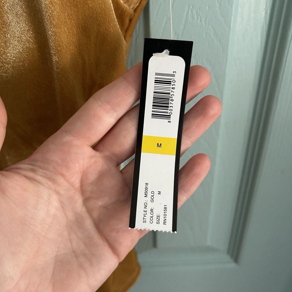 Maurice Sasson‎ Y2K Gold Velvet Lace Tank Top Medium Fairycore Whimsigoth V-Neck - Picture 4 of 9